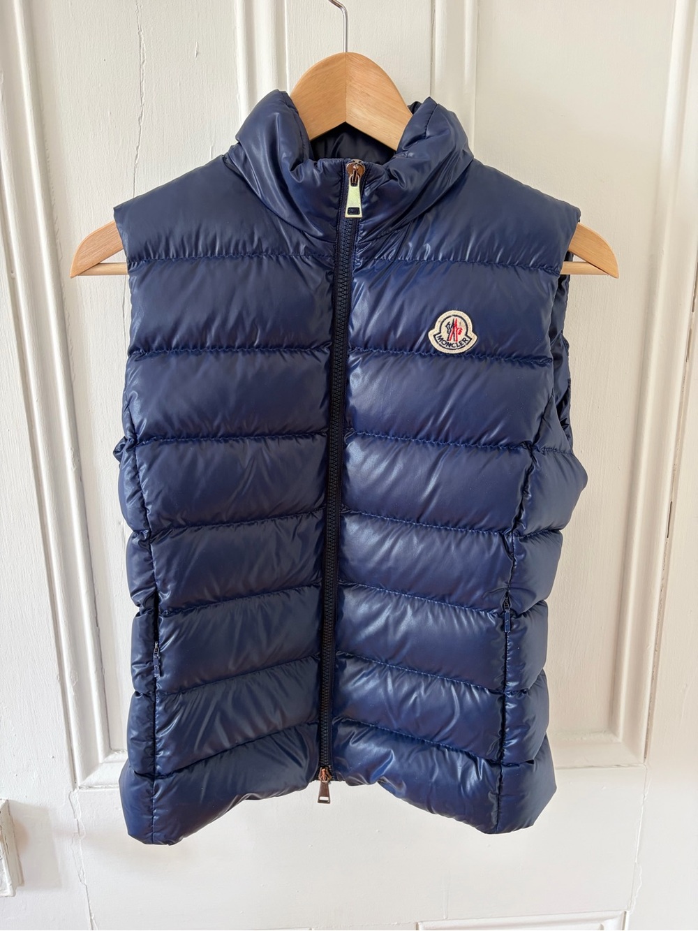 Moncler Navy Puffer Down Vest - Quilted Sleeveless Jacket Size 1